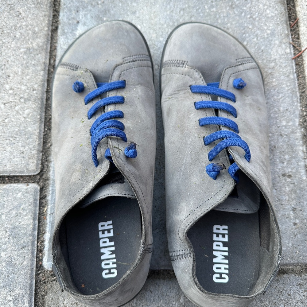 Camper Men's Gray Sneakers with Blue Laces size 41